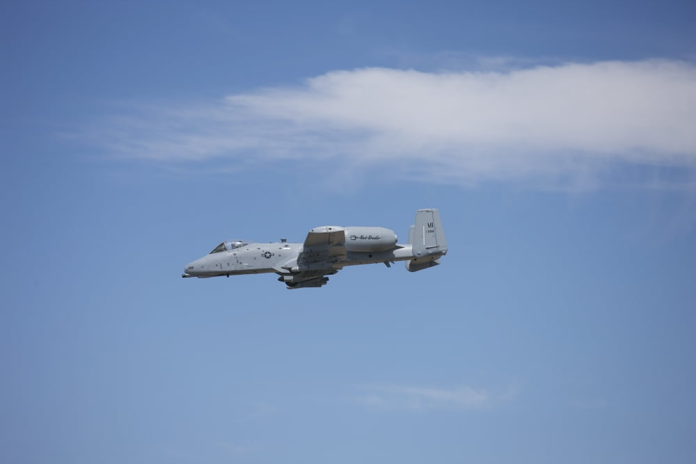 A US Air Force A-10 Thunderbolt II in flight over New Mexico Canvas Art - Terry MooreStocktrek Images (18 x 12)