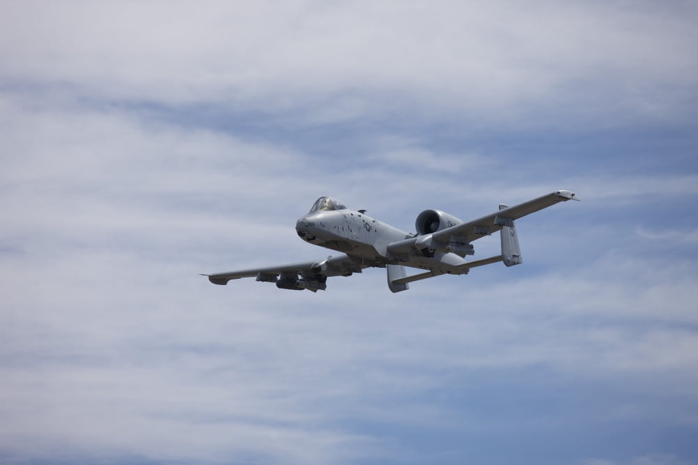 A US Air Force A-10 Thunderbolt II in flight over New Mexico Canvas Art - Terry MooreStocktrek Images (18 x 12)