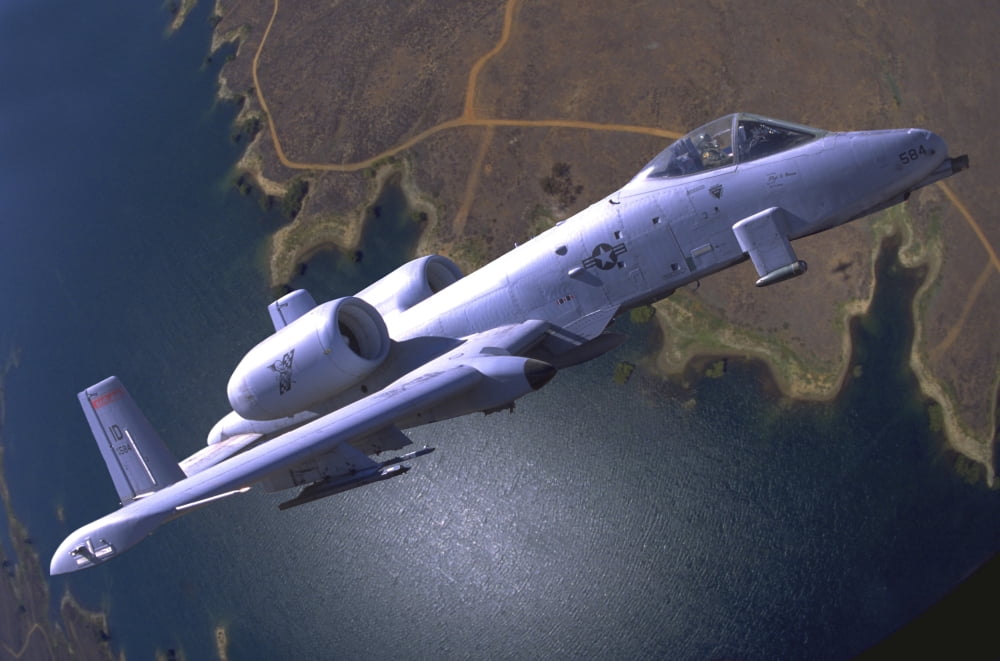 A US Air Force A-10 Thunderbolt during a demo flight Canvas Art - Phil WallickStocktrek Images (34 x 23)