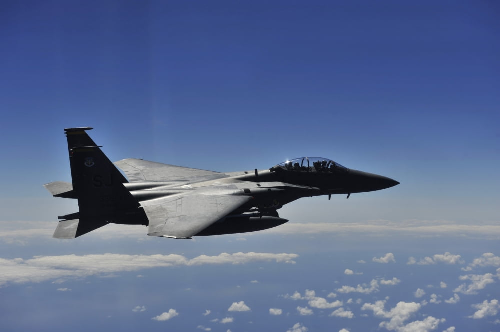 A US Air Force F-15E Strike Eagle Canvas Art - Stocktrek Images (35 x 23)