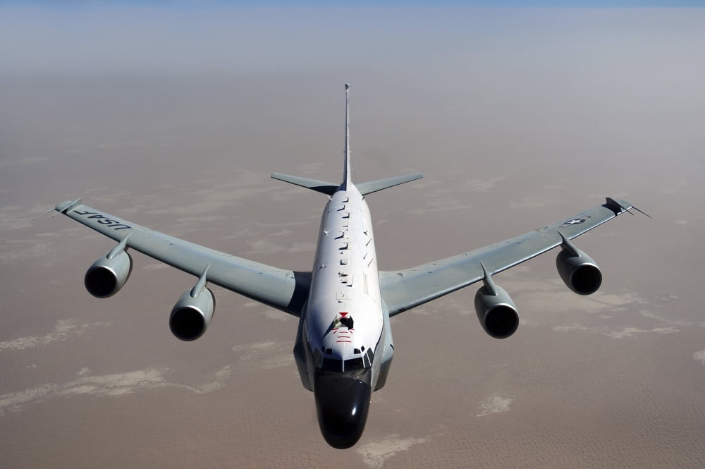 A US Air Force RC-135VW Rivet Joint reconnaissance aircraft Canvas Art - Stocktrek Images (34 x 23)