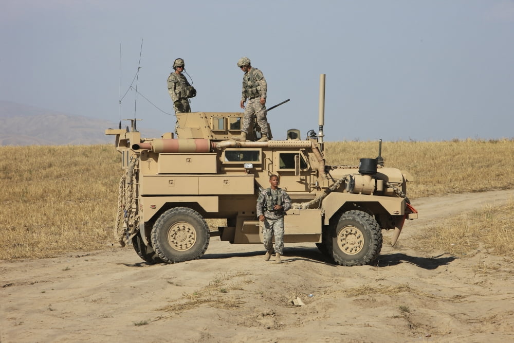 A US Army Cougar MRAP vehicle Canvas Art - Terry MooreStocktrek Images (18 x 12)