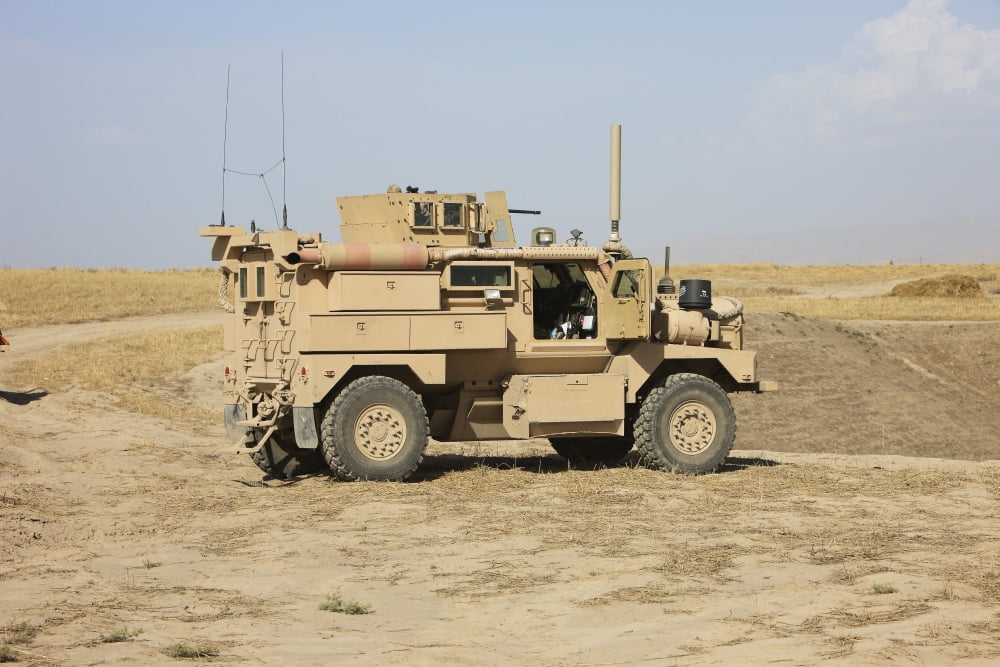 A US Army Cougar MRAP vehicle Canvas Art - Terry MooreStocktrek Images (18 x 12)