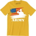 thumbnail image 1 of A US Army Officer Saluting Against The American Flag Cool Patriotic Gift Men T-Shirt, 1 of 4