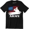 thumbnail image 1 of A US Army Officer Saluting Against The American Flag Cool Patriotic Gift Men T-Shirt, 1 of 4
