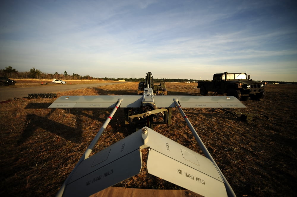 A US Army RQ-7B Shadow unmanned aerial vehicle set for launch Canvas Art - Stocktrek Images (35 x 24)