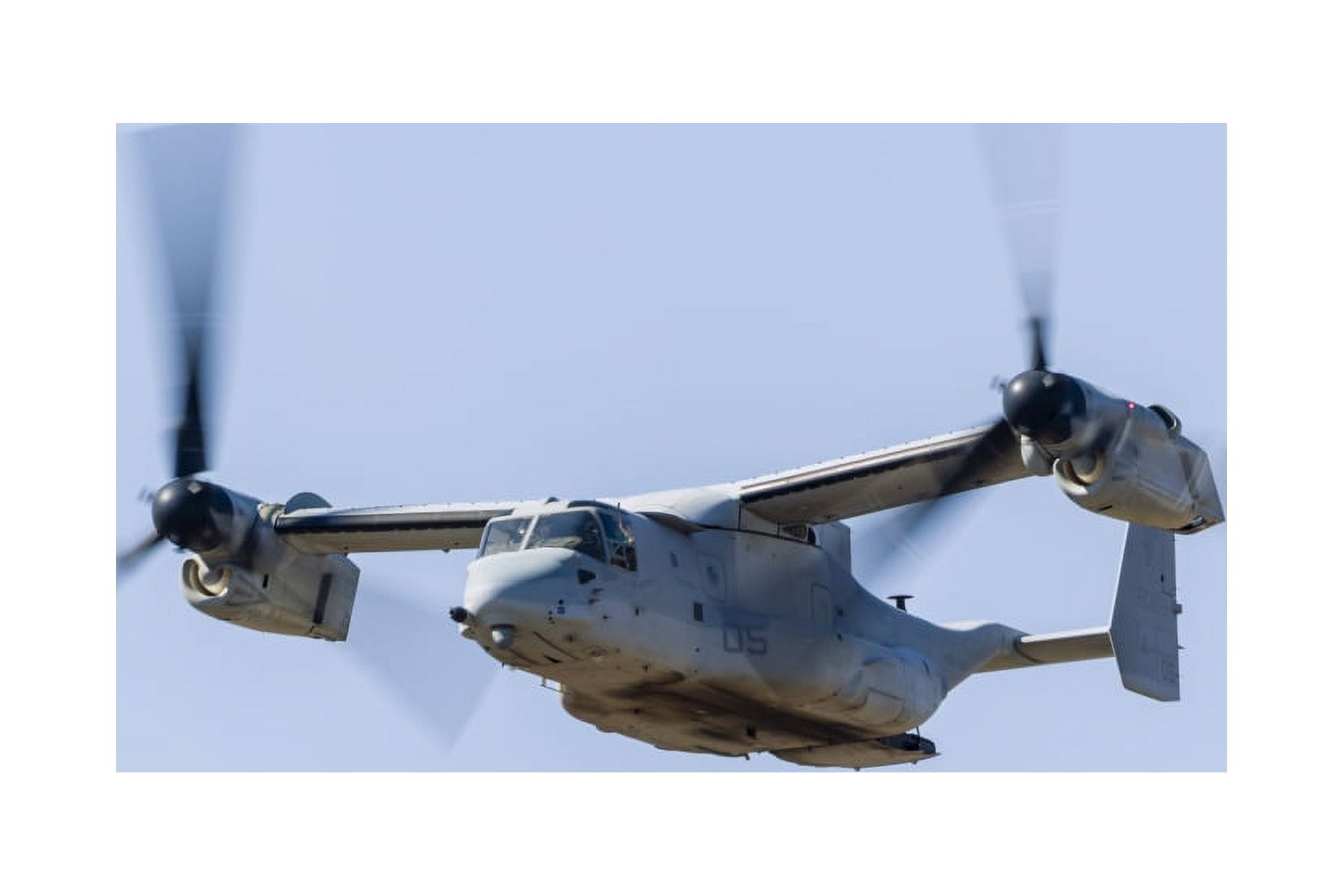A US Marine Corps V-22 Osprey flies over Santa Rosa California Canvas Art - Rob EdgcumbeStocktrek Images (17 x 12)