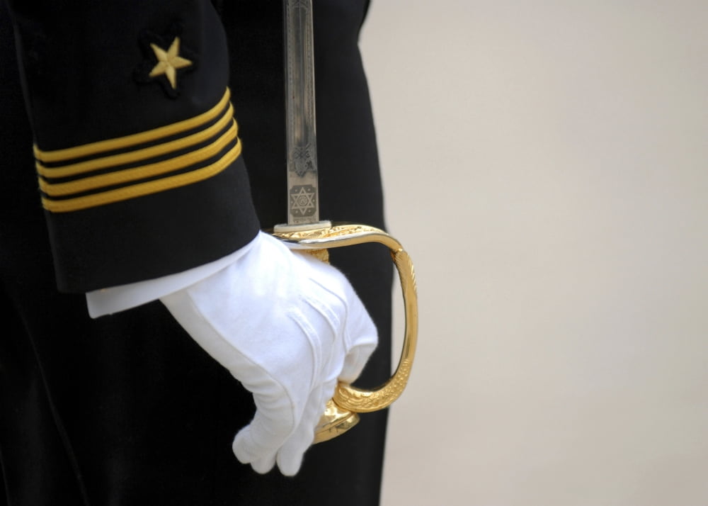 A US Naval Academy midshipman stands at attention Canvas Art - Stocktrek Images (34 x 24)