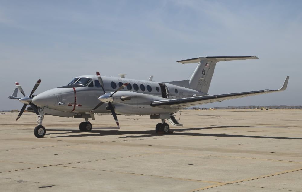 A US Navy UC-12W King Air utility aircraft Canvas Art - Timm ZiegenthalerStocktrek Images (18 x 12)