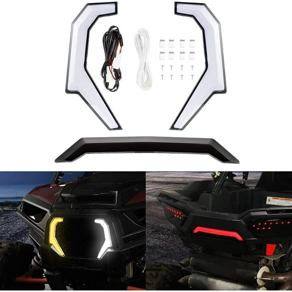 A & UTV PRO Fang Lights & Rear Center Tail Light Kit for 2014-2018 Polaris RZR