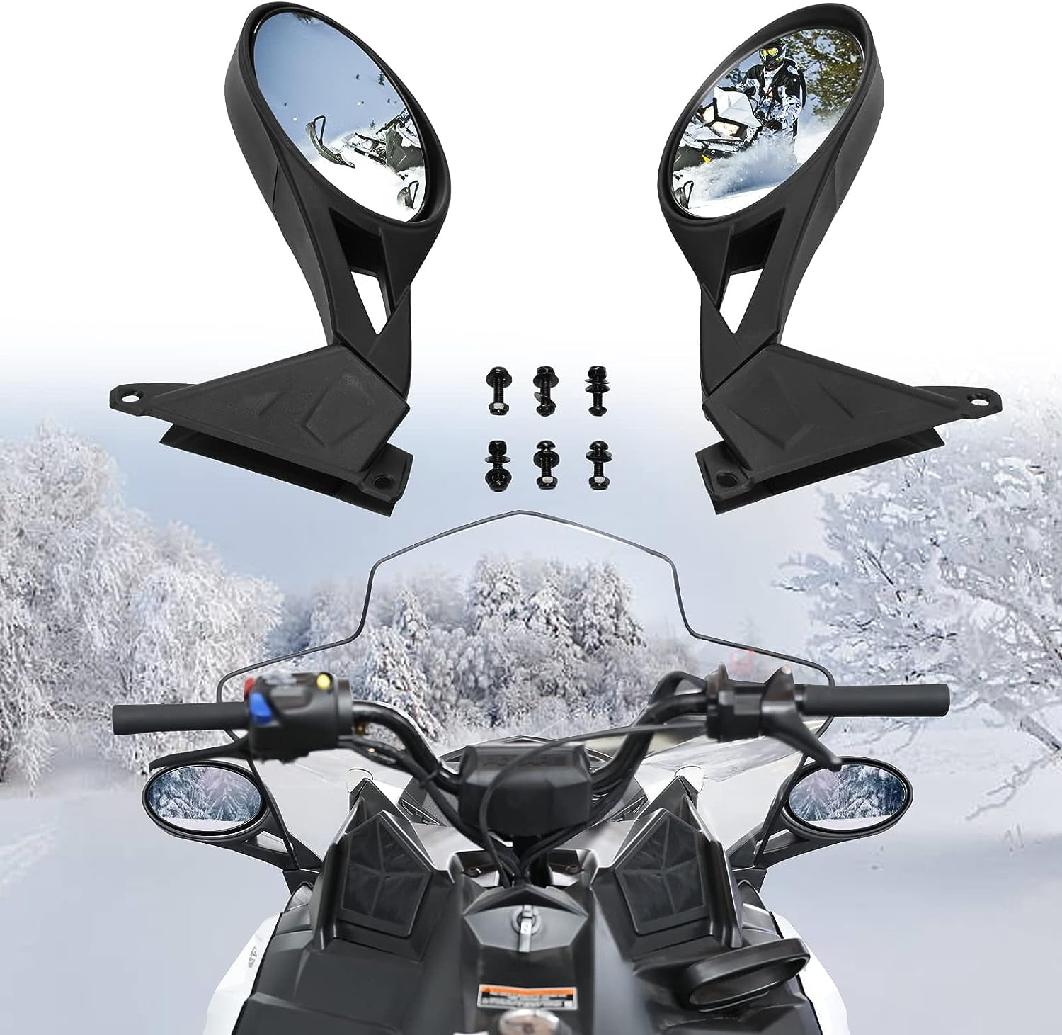 Snowmobile Rear View A & UTV PRO Rear View Mirror Kit for Polaris Snowmobile - Walmart.com