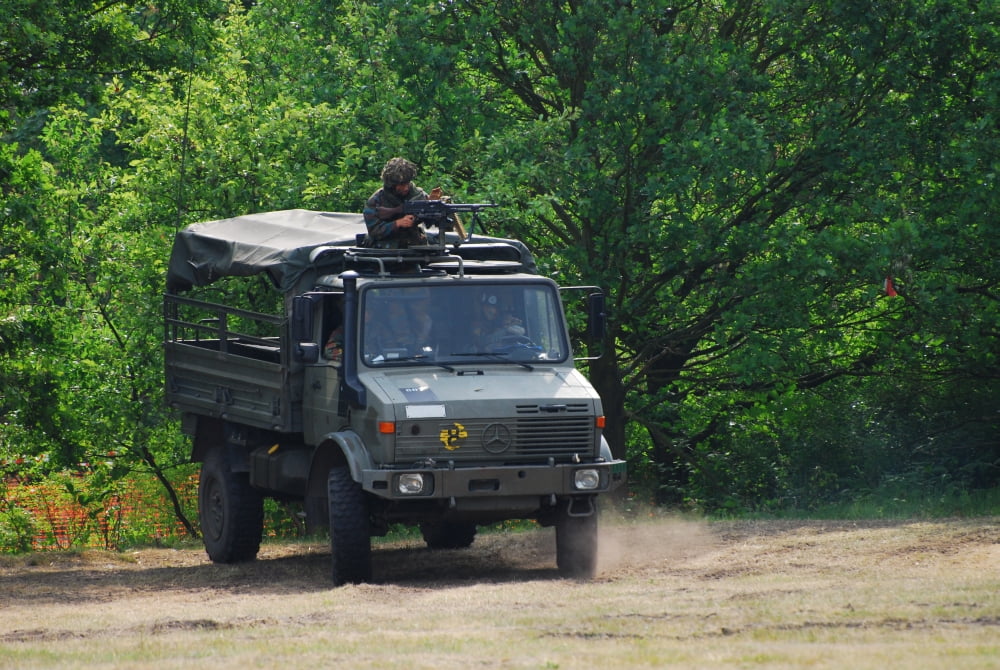 A Unimog vehicle of the Belgian Army Canvas Art - Luc De JaegerStocktrek Images (17 x 12)