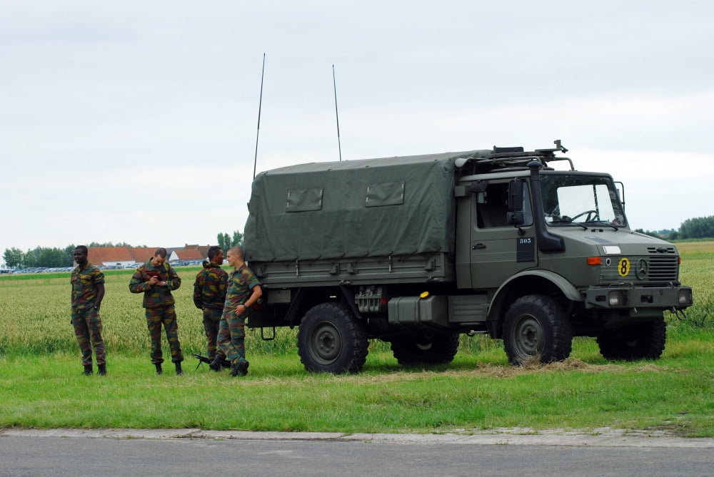 A Unimog vehicle of the Belgian Army Canvas Art - Luc De JaegerStocktrek Images (17 x 12)
