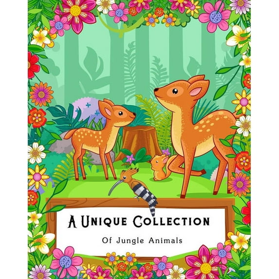 A Unique Collection Of Jungle Animals: Coloring Book for Kids, Adults and Seniors with Bad Eye Sight, (Paperback)