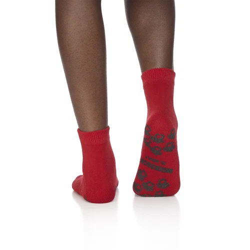 CUTYMART A Unisex Slipper Socks Adult Size 7-1/2 to 10 Red - 1 Pair