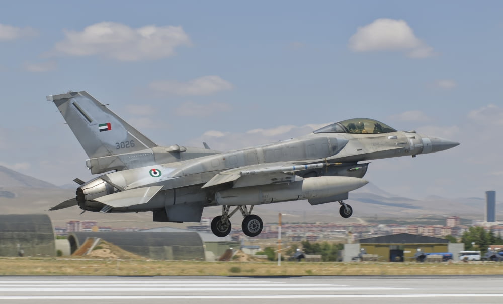A United Arab Emirates Air Force F-16 Block 52 at Exercise Anatolian Eagle Canvas Art - Giovanni CollaStocktrek Images (36 x 22)