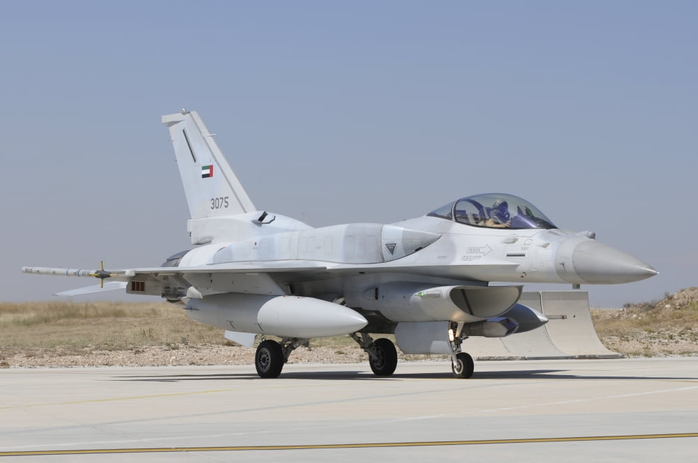 A United Arab Emirates Air Force F-16E Block 60 at Konya Air Base Canvas Art - Riccardo NiccoliStocktrek Images (34 x 23)