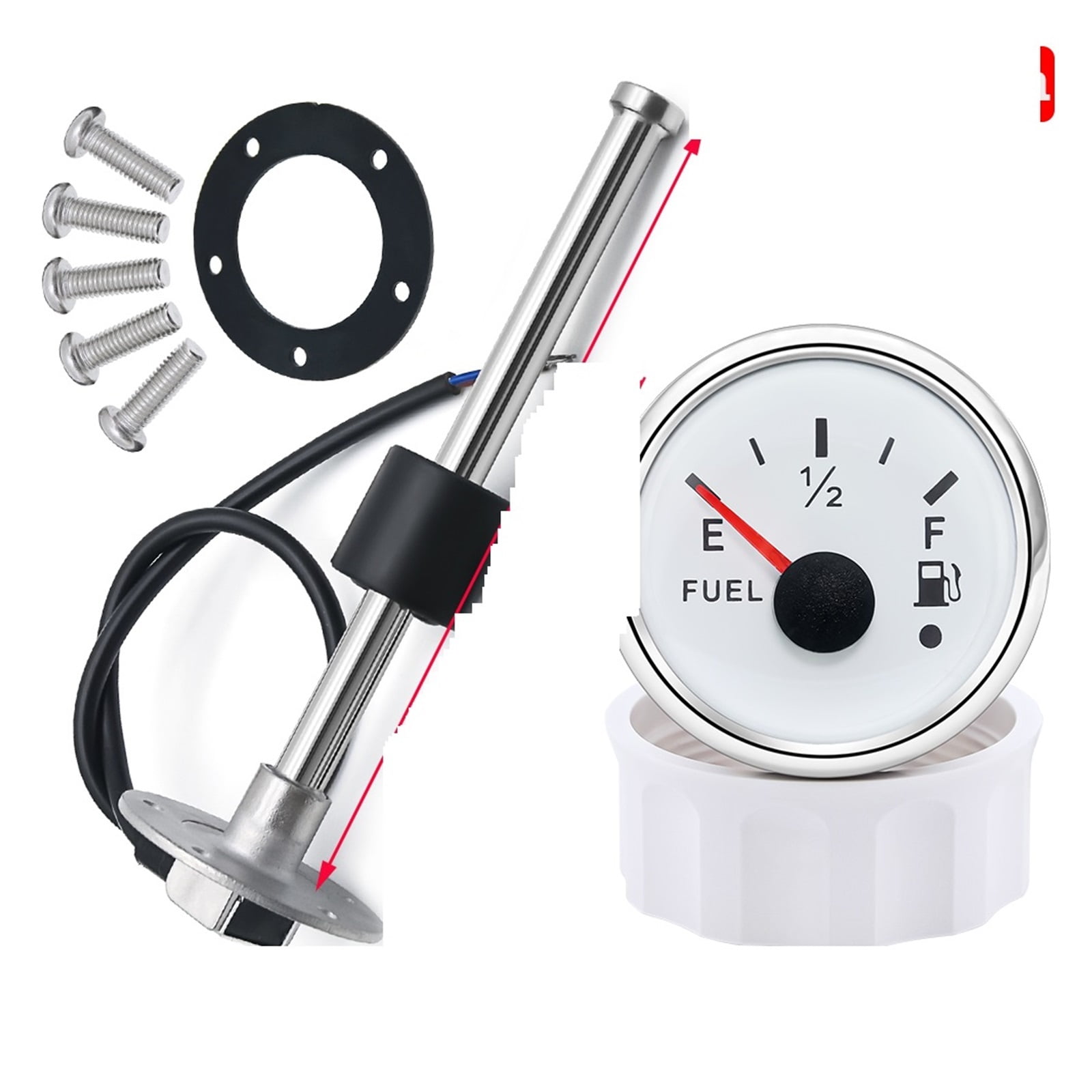 A Universal 0~190Ohm Fuel Level Sensor + Fuel Level Gauge With Alarm ...