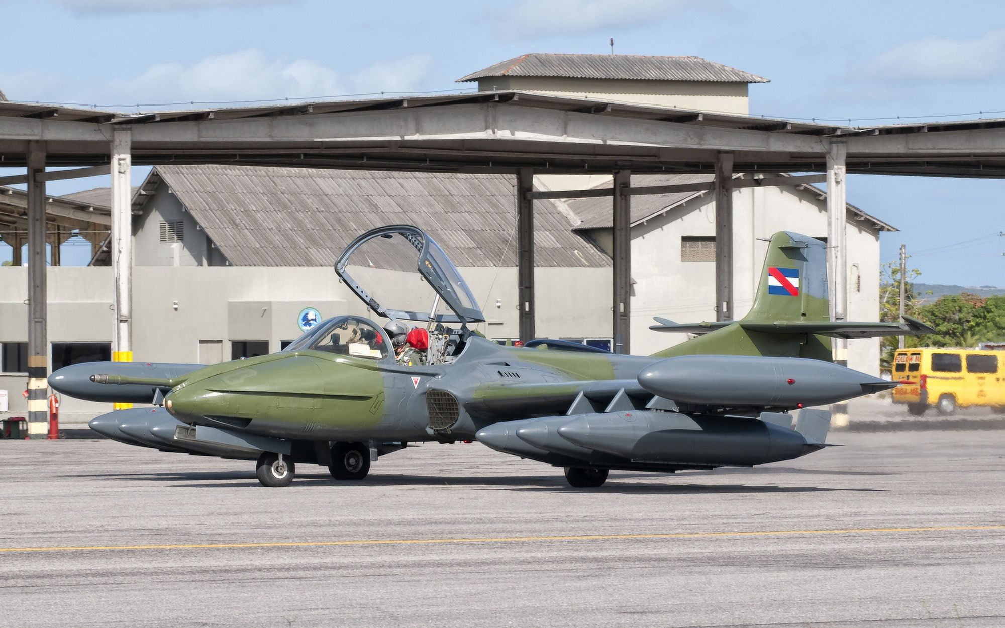 A Uruguayan Air Force A-37B aircraft at Natal Air Force Base Brazil Canvas Art - Giovanni CollaStocktrek Images (36 x 23)