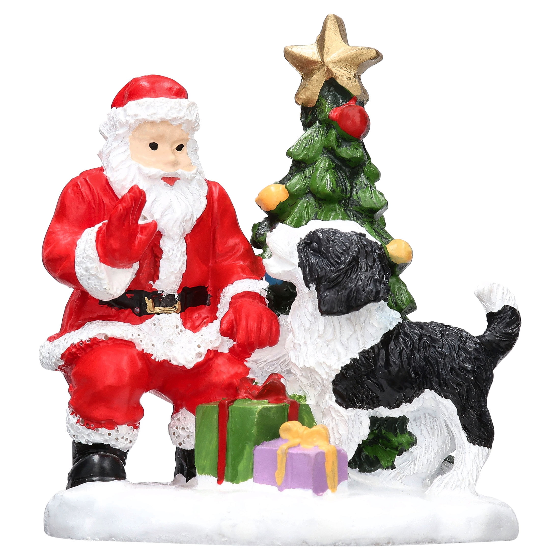 A Very Merry Pup Christmas Village Decorative Figurine, Multicolor, 4", by Holiday Time