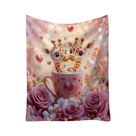 A Valentines Day Blanket Extra Soft Flannel Fleece Warm Bed Throw 27.56X39.37 Inches Pattern A For Home Decor