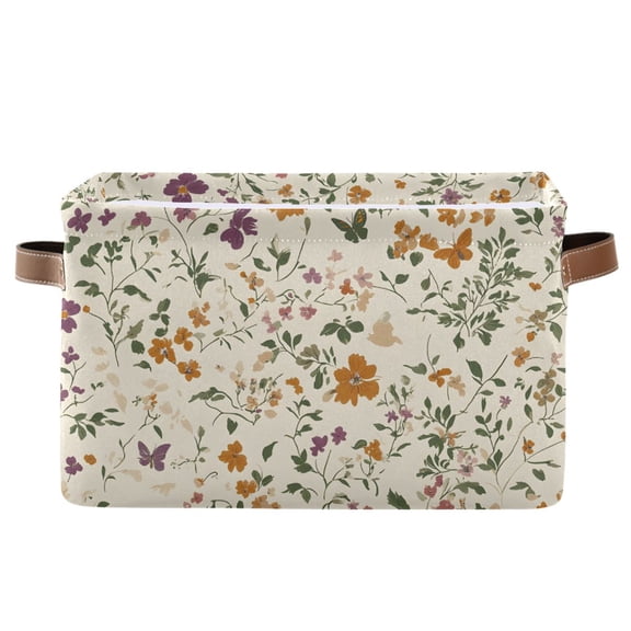 A Variety Of Flower Foldable Storage Large Fabric Storage Baskets Organizer Storage Bins with Handles for Home Office