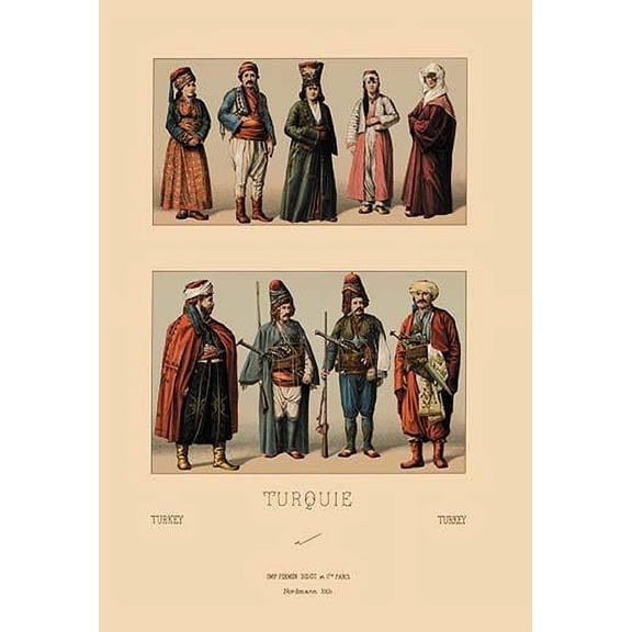 A Variety of Turkish Costumes #1-Fine Art Canvas Print (20" x 30")