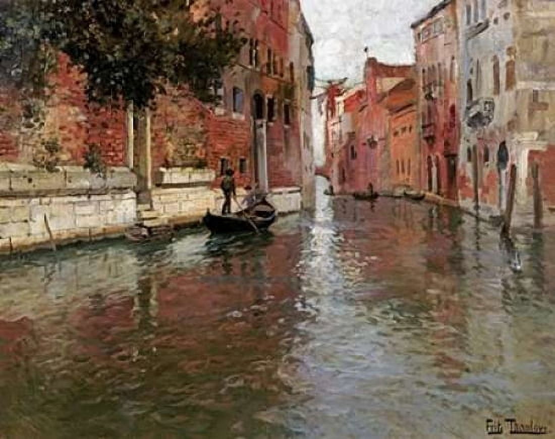 A Venetian Backwater Canvas Art - Fritz Thaulow (24 x 30)