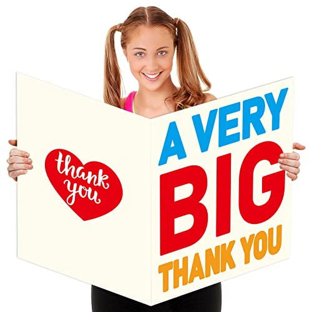 A Very Big Thank You Jumbo Greeting Card with Envelope Gratitude Giant Greeting Card Thanks for