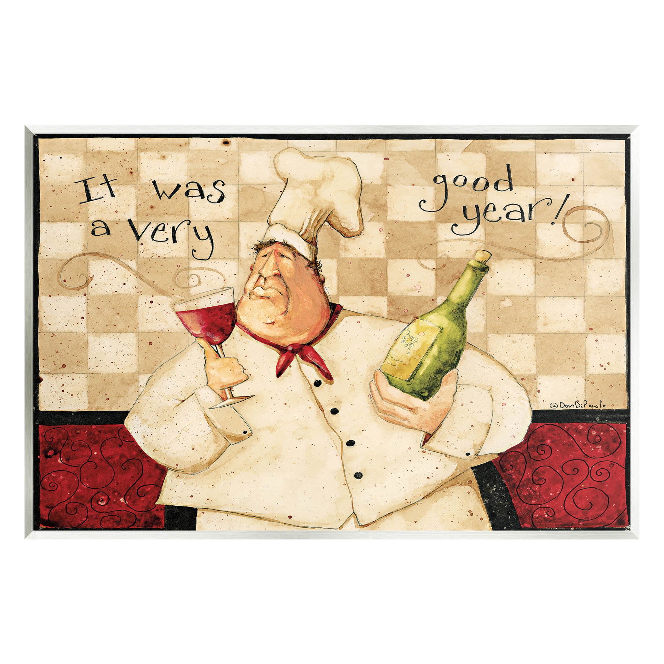 A Very Good Year Chef Wine Phrase Food & Beverage Graphic Art Unframed Art Print Wall Art
