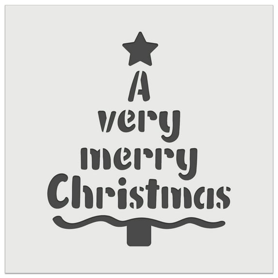 A Very Merry Christmas Tree DIY Cookie Wall Craft Stencil - 3.5 Inch