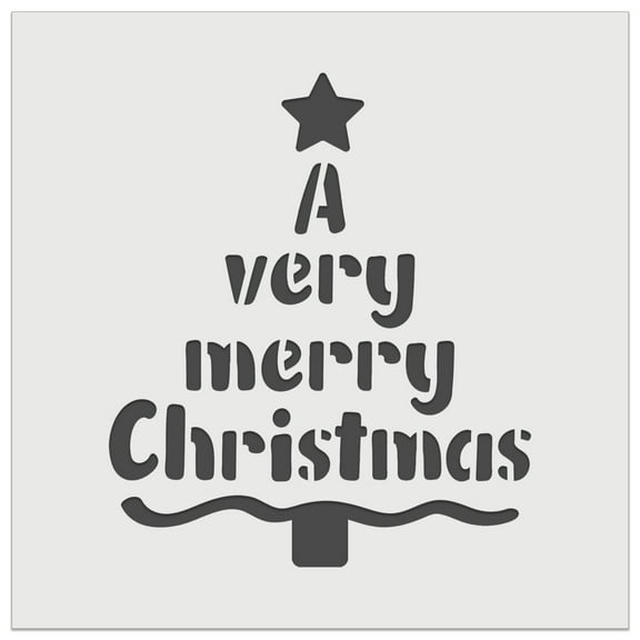 A Very Merry Christmas Tree DIY Cookie Wall Craft Stencil - 4.5 Inch