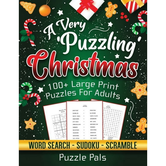 A Very Puzzling Christmas: 100+ Large Print Puzzles For Adults, (Paperback)