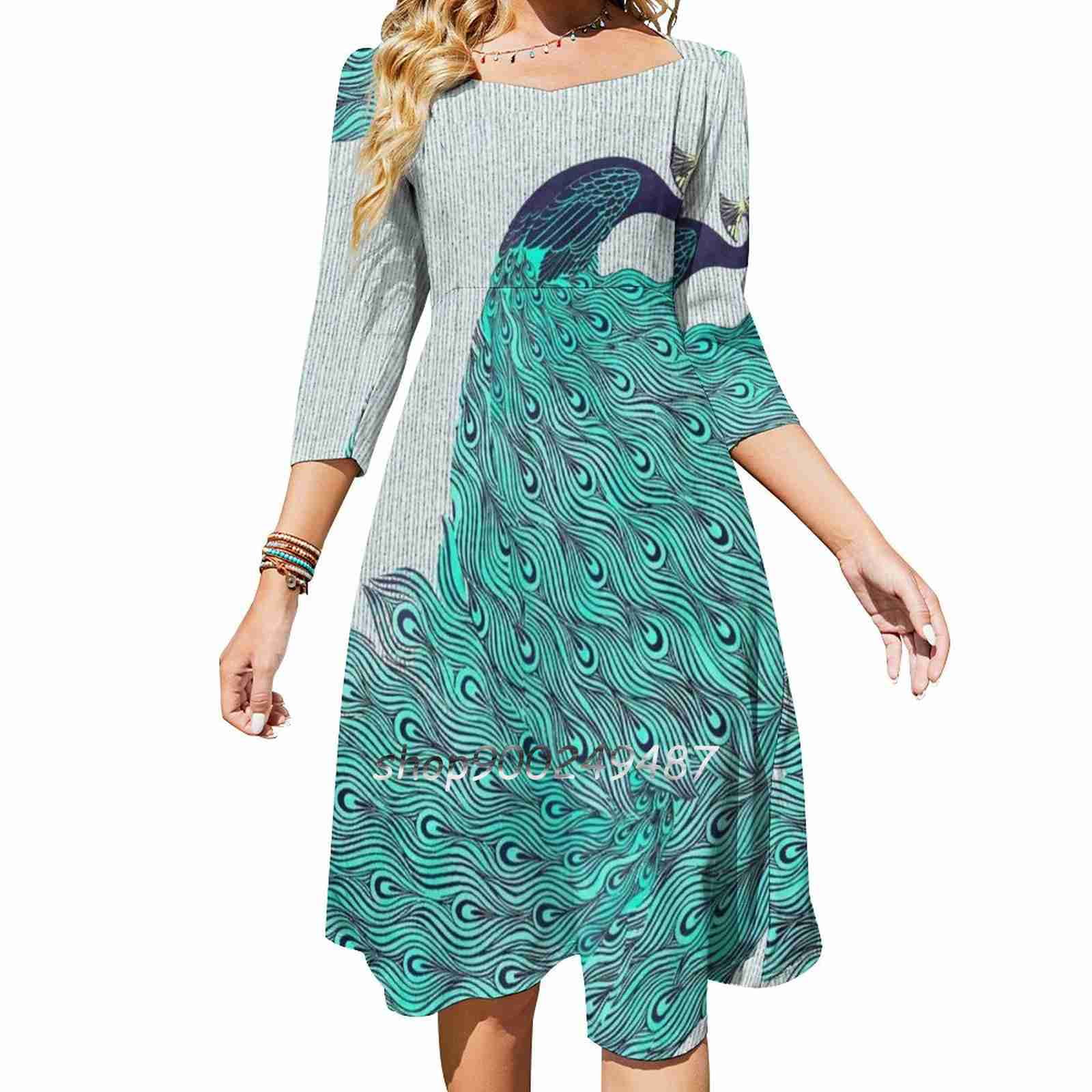 A Very Very Peacock Sweetheart Knot Flared Dress Fashion Design Large A Very Very Peacock Sweetheart Knot Flared Dress Fashion Design Large