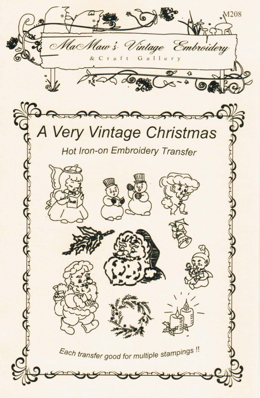 A Very Vintage Christmas Hot Iron Embroidery Transfers by MaMaw's Vintage  Embroidery