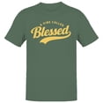 thumbnail image 1 of A Vibe Called Blessed Men's Military Green T-shirt, 1 of 3