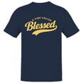 thumbnail image 1 of A Vibe Called Blessed Men's Navy T-shirt, 1 of 3