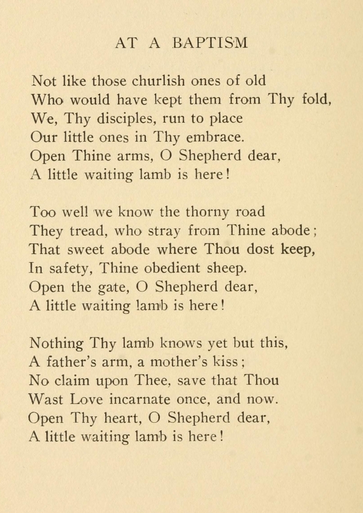 A Vicars Poems 1915 At a Baptism Canvas Art - George Hill Bottome (24 x 36)