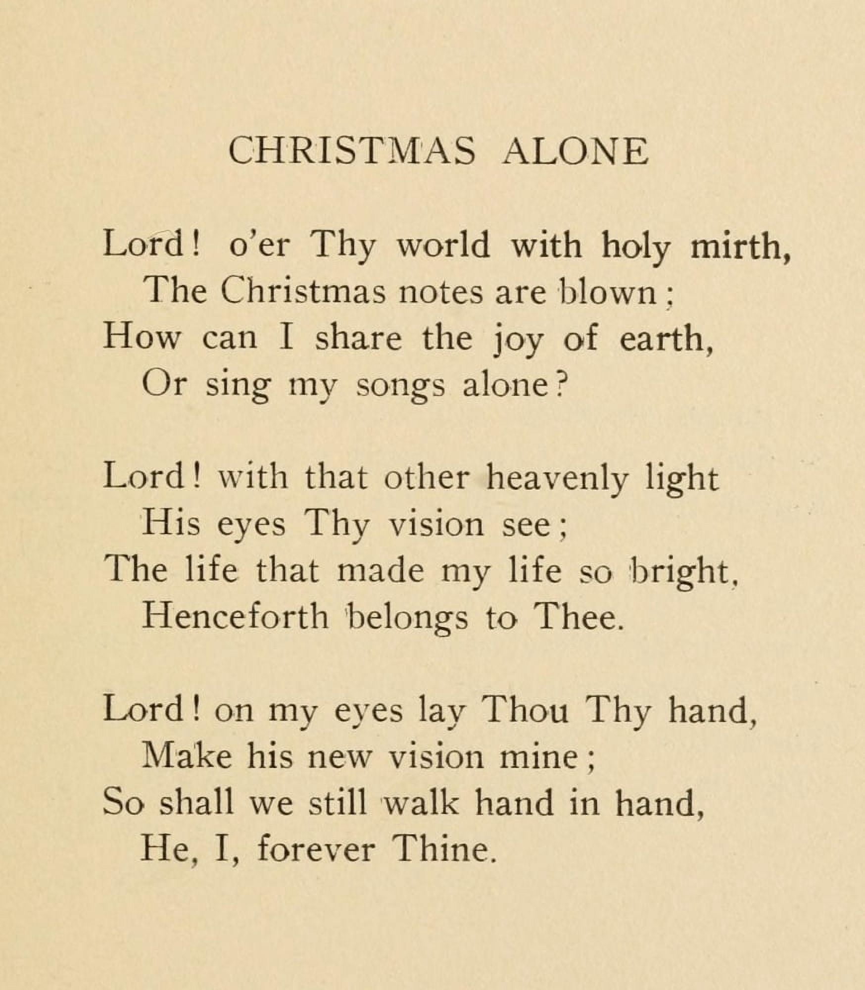A Vicars Poems 1915 Christmas Alone Canvas Art - George Hill Bottome (18 x 24)