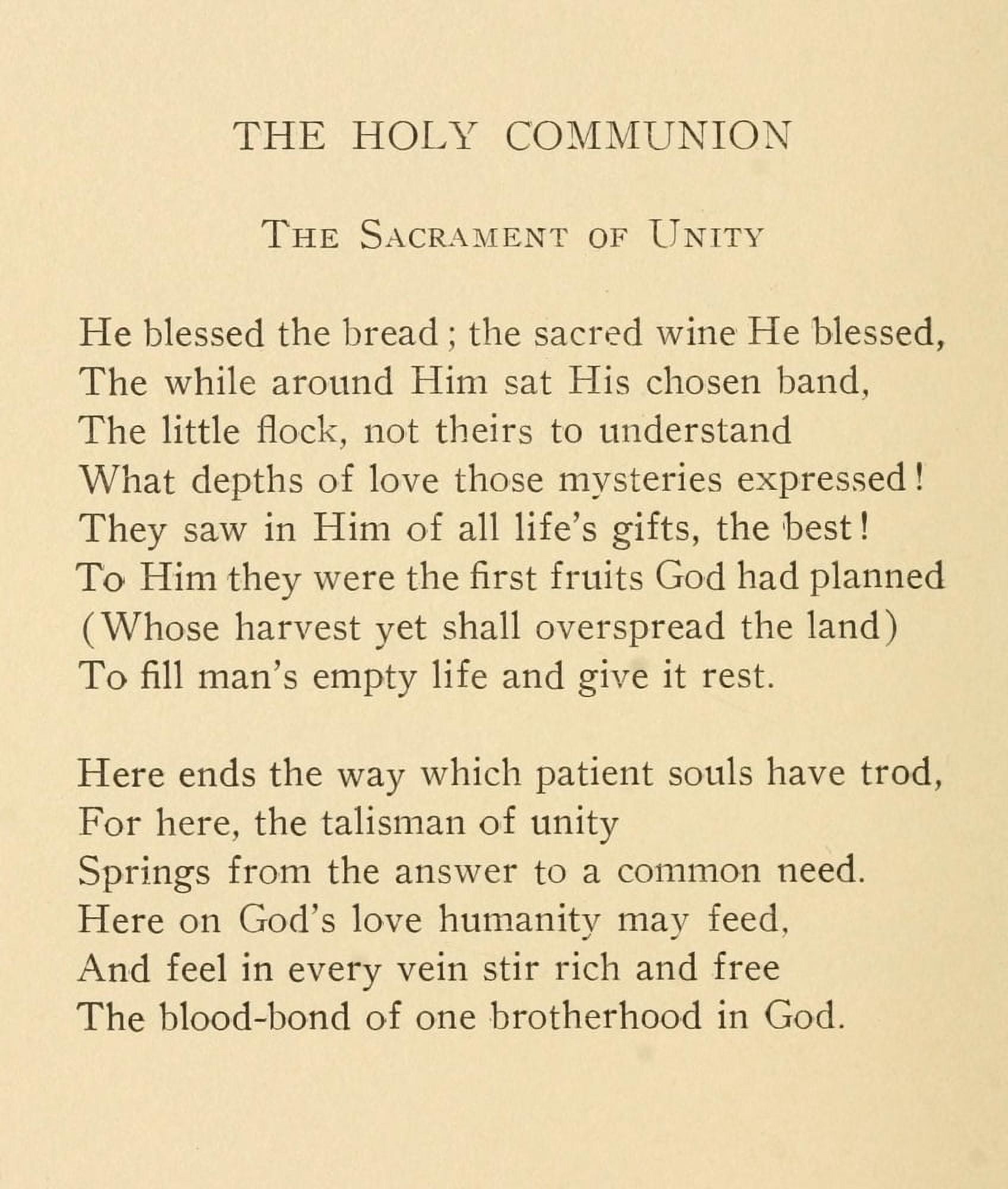 A Vicars Poems 1915 Holy Communion Canvas Art - George Hill Bottome (18 x 24)
