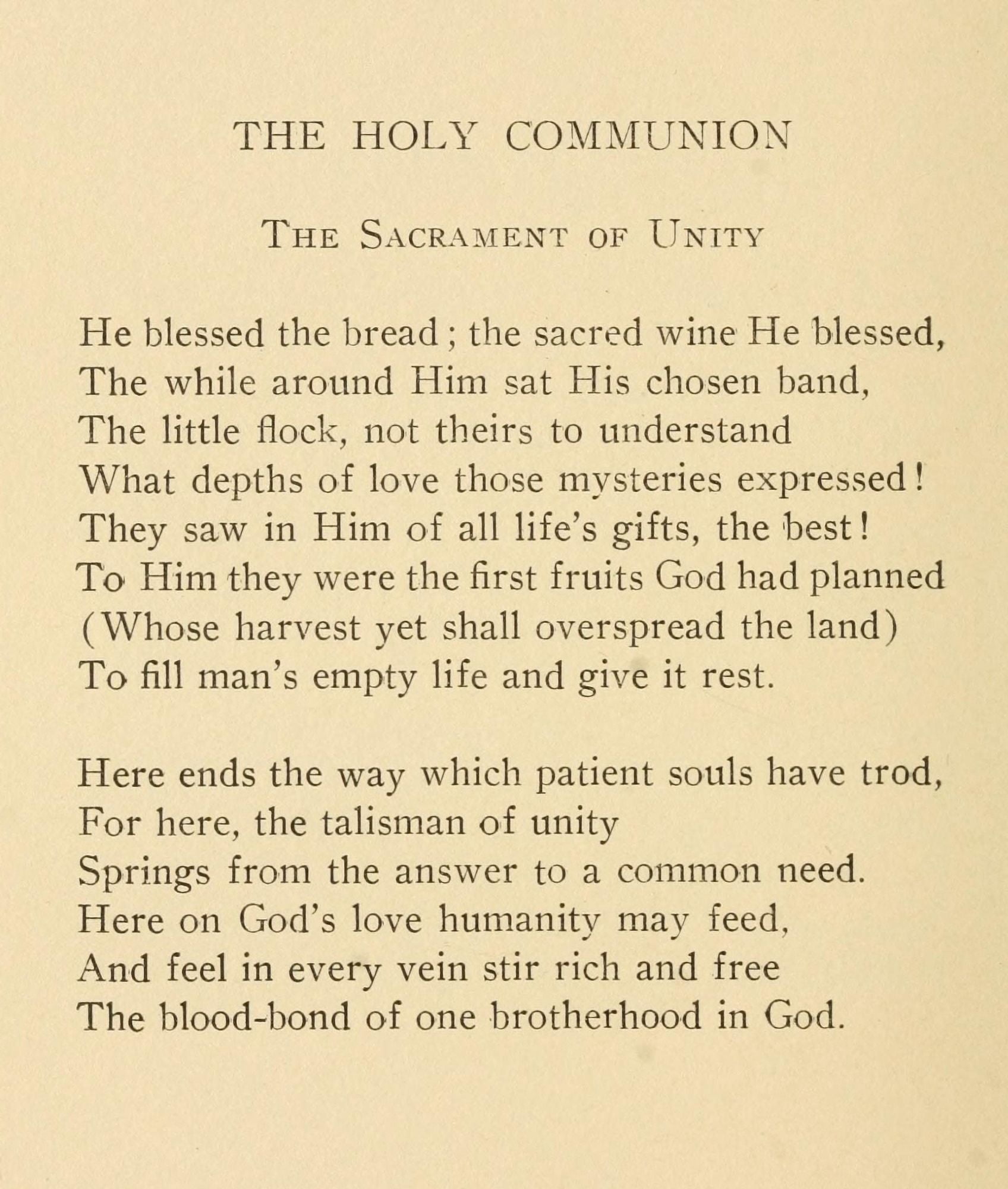 A Vicars Poems 1915 Holy Communion Canvas Art - George Hill Bottome (24 x 36)