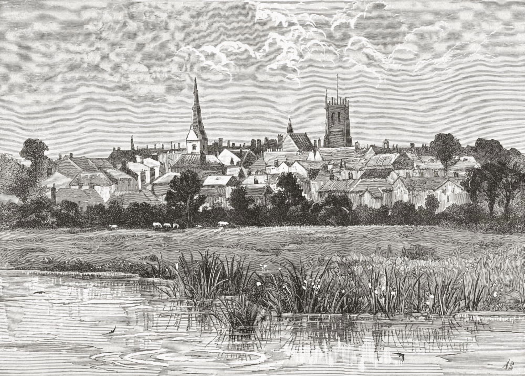 A View Of Dorchester Dorset England In The Late 19Th Century From Our Own Country Published 1898 Canvas Art - Ken Welsh Design Pics (17 x 12)