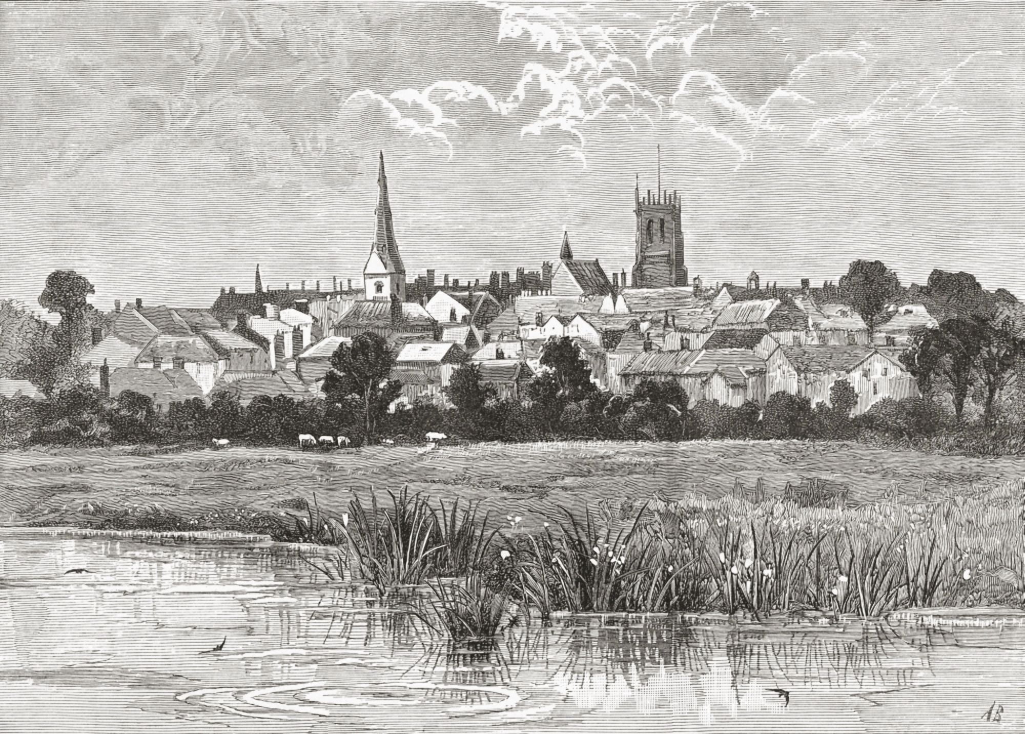 A View Of Dorchester Dorset England In The Late 19Th Century From Our Own Country Published 1898 Canvas Art - Ken Welsh  Design Pics (34 x 24)