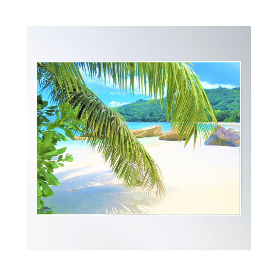 A View Through Palm Tree Leaves Poster Wall Art Modern Wall Decor