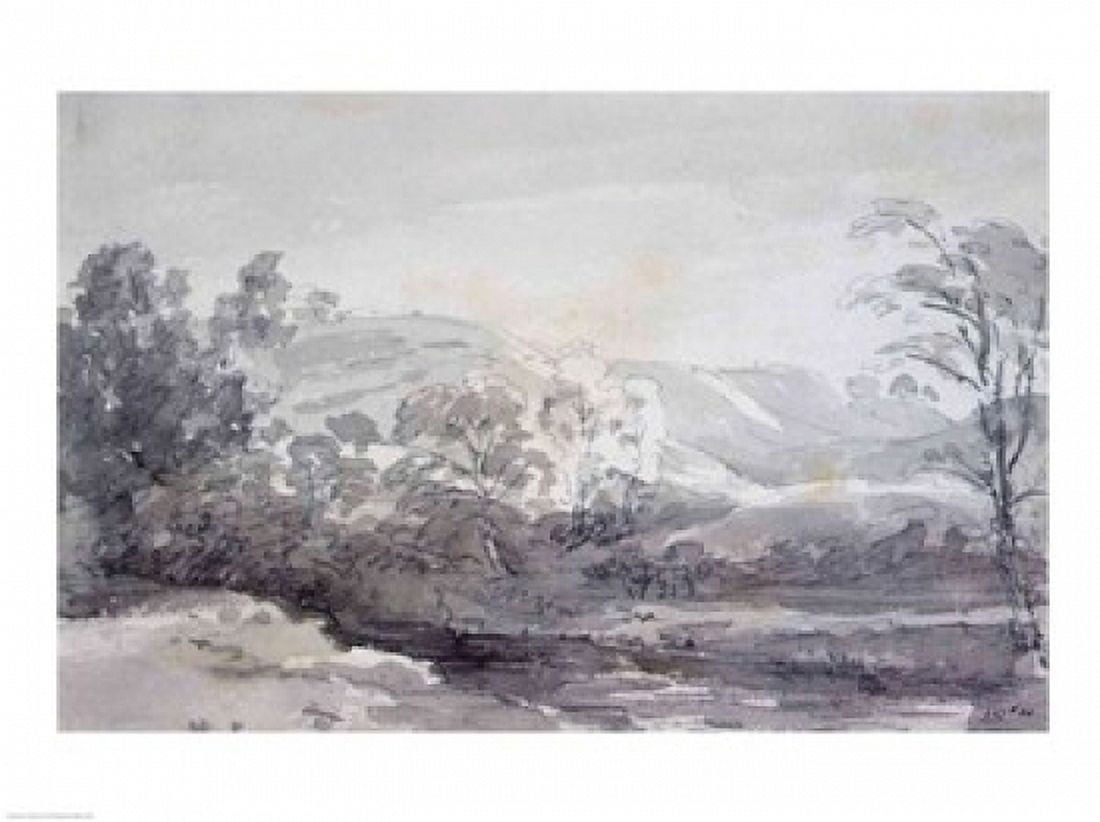 A View in Derbyshire Canvas Art - John Constable (24 x 18)