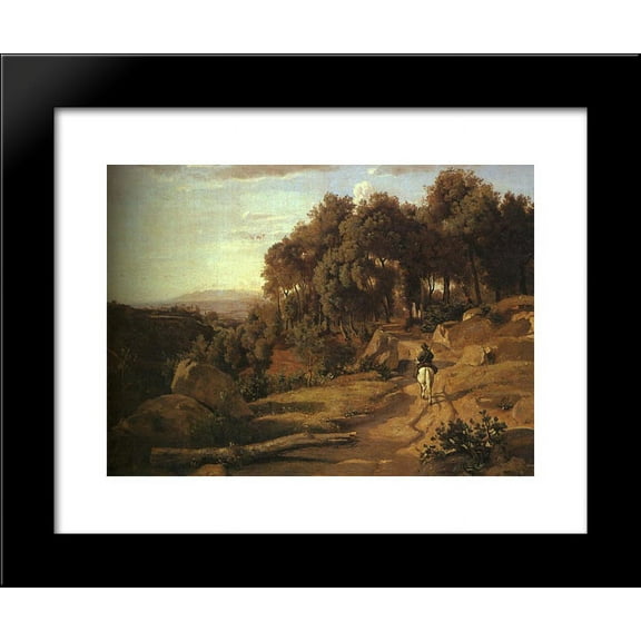 A View near Colterra 20x24 Framed Art Print by Camille Corot