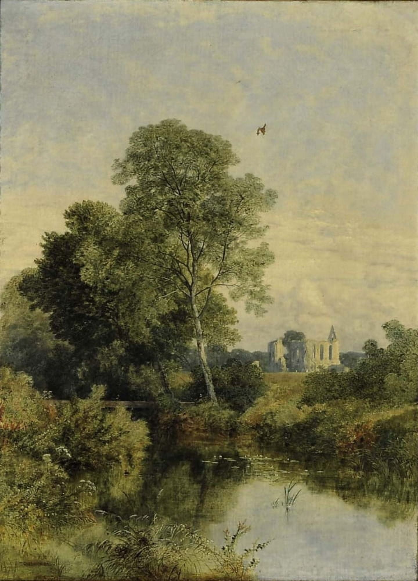 A View of Bolton Abbey Yorkshire 1847 Canvas Art - Thomas Creswick (24 x 36)