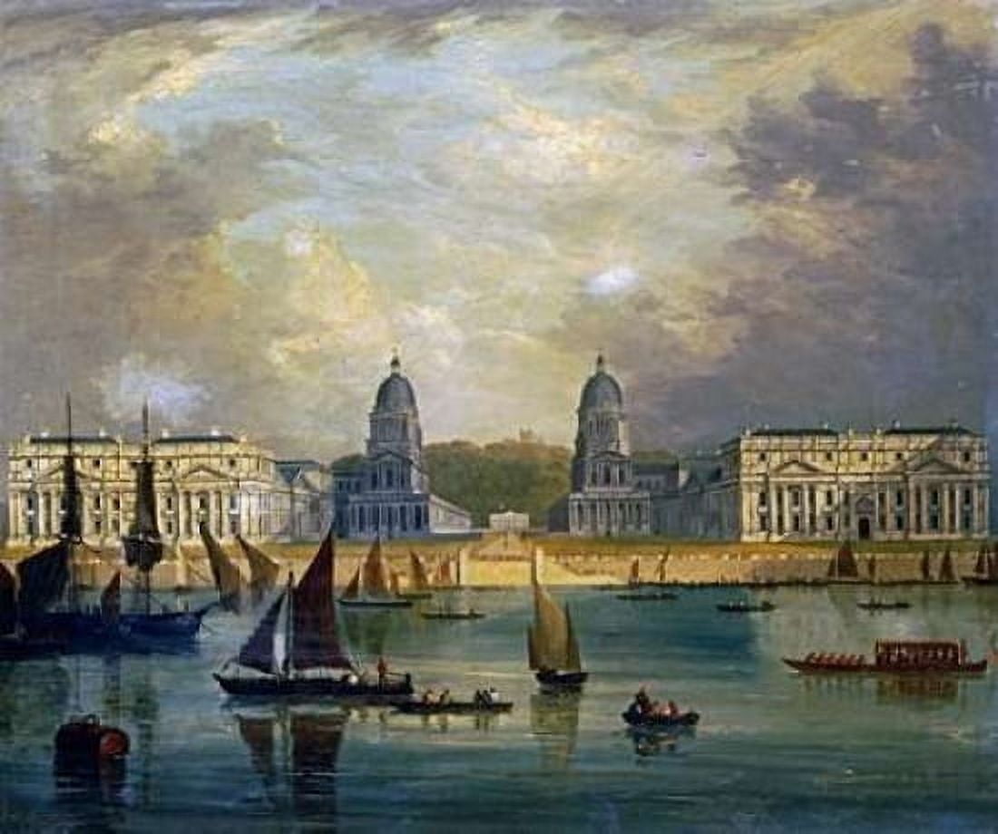 A View of Greenwich From The River Canvas Art - Frederick Calvert (24 x 24)