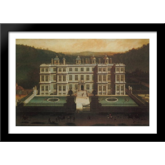 A View of Longleat 40x28 Large Black Wood Framed Print Art by Jan Siberechts