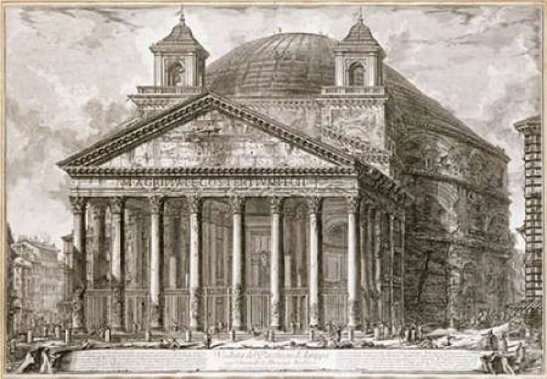A View of The Pantheon Rome Canvas Art - Giovanni Battista Piranesi (20 x 28)